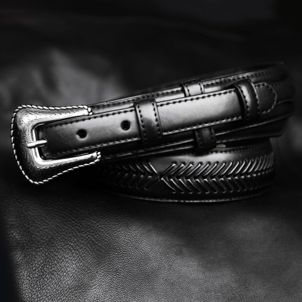 画像3: ノコナ レンジャー ベルト(アローレース・ブラック)/Nocona Arrow Lace Ranger Belt(Black)
