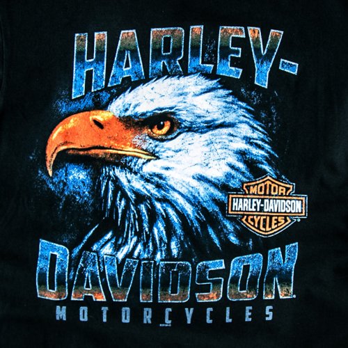 画像クリックで大きく確認できます　Click↓1: ハーレーダビッドソン アメリカンイーグル 半袖Tシャツ（ブラック）/Harley Davidson American Eagle Shortsleeve T-shirt(Black)