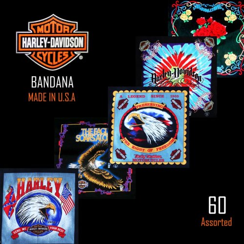 画像クリックで大きく確認できます　Click↓1: ハーレーダビッドソン バンダナ（60枚）/Harley Davidson Bandanas