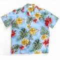アロハシャツ トロピカル ハイビスカス ブルーハワイ M/Aloha Shirt