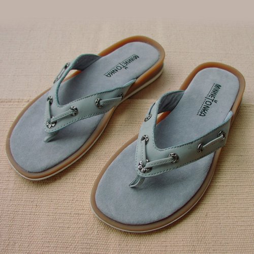 画像クリックで大きく確認できます　Click↓1: ミネトンカ ソフトスエードサンダル（ブルー/レディース）/Ｍinnetonka Mesa Thong（Ｂlue/Women)