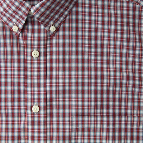 画像クリックで大きく確認できます　Click↓3: エバグリーン 半袖 シャツ（バーガンディー・ブルー）/Evergreen Plaid Shortsleeve Shirt