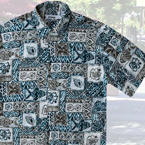 画像クリックで大きく確認できます　Click↓2: アートハウス 半袖 フィッシュ プリントシャツ/Arthouse Fish Print Shortsleeve Shirt