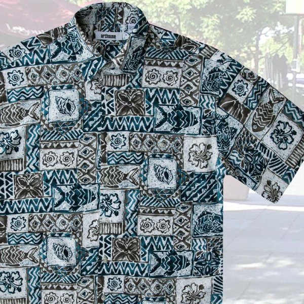 画像1: アートハウス 半袖 フィッシュ プリントシャツ/Arthouse Fish Print Shortsleeve Shirt