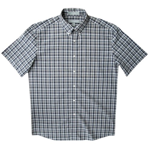 画像クリックで大きく確認できます　Click↓1: エバグリーン 半袖 シャツ（ブルー・グレー）/Evergreen Plaid Shortsleeve Shirt