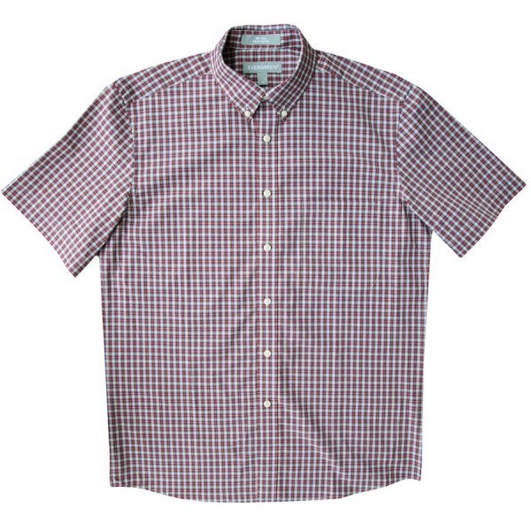 画像2: エバグリーン 半袖 シャツ（バーガンディー・ブルー）/Evergreen Plaid Shortsleeve Shirt