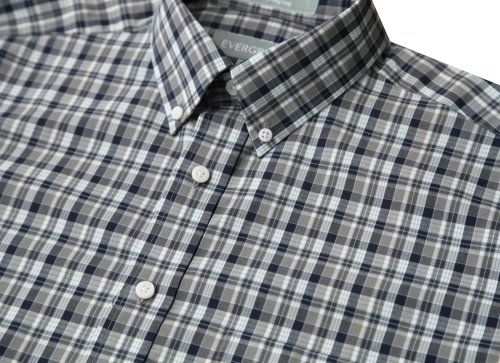 画像クリックで大きく確認できます　Click↓3: エバグリーン 半袖 シャツ（ブルー・グレー）/Evergreen Plaid Shortsleeve Shirt