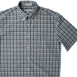 エバグリーン 半袖 シャツ（ブルー・グレー）/Evergreen Plaid Shortsleeve Shirt