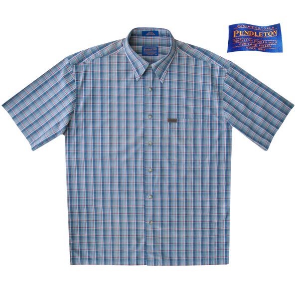 画像2: ペンドルトン 半袖 シャツ（ブループラッド）/Pendleton Plaid Shortsleeve Shirt(Blue)
