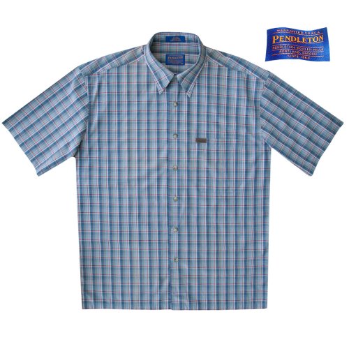 画像クリックで大きく確認できます　Click↓1: ペンドルトン 半袖 シャツ（ブループラッド）/Pendleton Plaid Shortsleeve Shirt(Blue)
