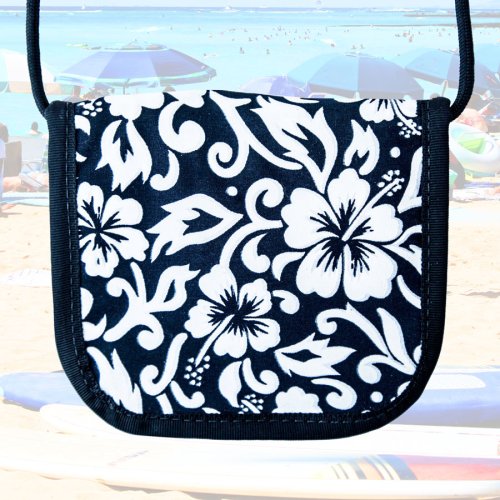 画像クリックで大きく確認できます　Click↓1: ハイビスカス アロハ ウォレット（ネイビー）/Zip Purse(Hibiscus/Navy)