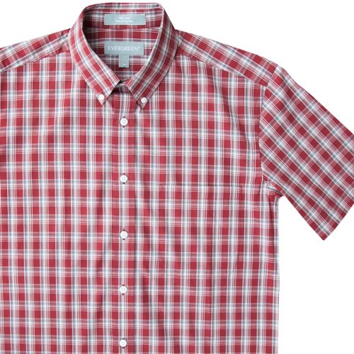 画像クリックで大きく確認できます　Click↓2: エバグリーン 半袖 シャツ（バーガンディー）/Evergreen Plaid Shortsleeve Shirt