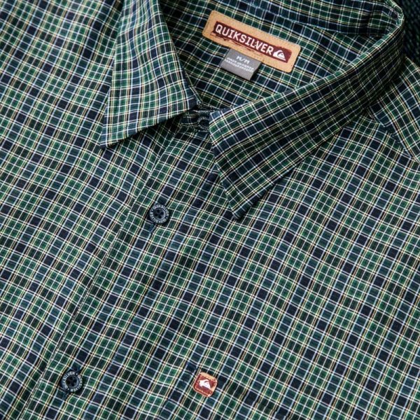 画像4: クイックシルバー 半袖 シャツ（グリーン・ブルー）/Quiksilver Tencel Plaid Shortsleeve Shirt(Green/Blue)