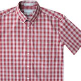 エバグリーン 半袖 シャツ（バーガンディー）/Evergreen Plaid Shortsleeve Shirt