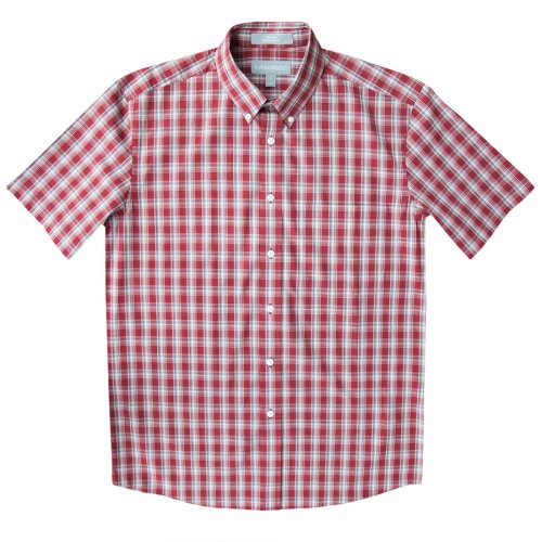 画像クリックで大きく確認できます　Click↓1: エバグリーン 半袖 シャツ（バーガンディー）/Evergreen Plaid Shortsleeve Shirt