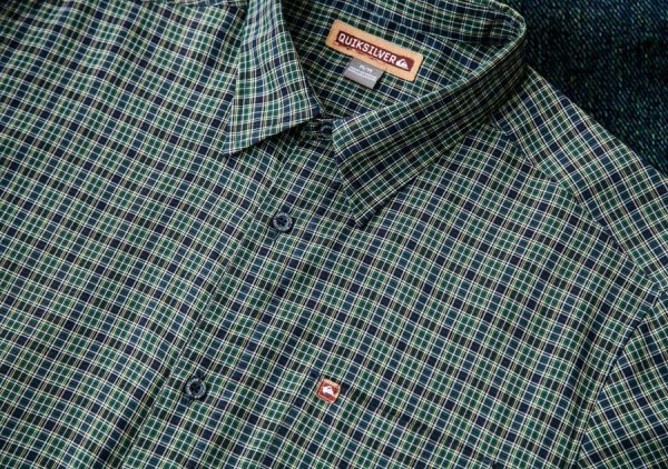 画像3: クイックシルバー 半袖 シャツ（グリーン・ブルー）/Quiksilver Tencel Plaid Shortsleeve Shirt(Green/Blue)