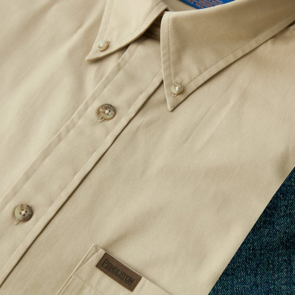 画像2: ペンドルトン 半袖 シャツ（タン）/Pendleton Plain Shortsleeve Shirt(Tan)