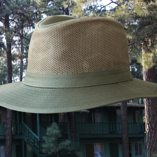 画像クリックで大きく確認できます　Click↓2: メッシュクラウン サファリ ハット（オリーブ）/Mesh Crown Safari Hat(Olive)