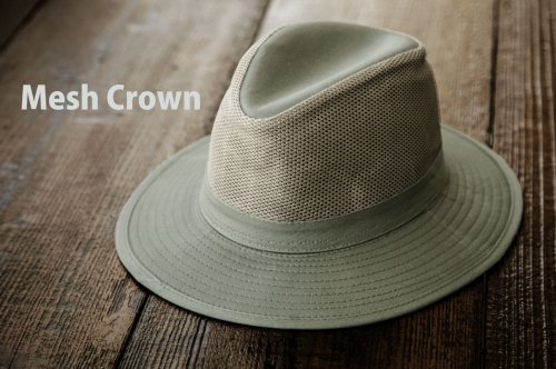 画像クリックで大きく確認できます　Click↓3: メッシュクラウン サファリ ハット（オリーブ）/Mesh Crown Safari Hat(Olive)