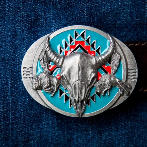 画像クリックで大きく確認できます　Click↓1: バッファロー スカル ベルト バックル/Buckle Buffalo Skull 