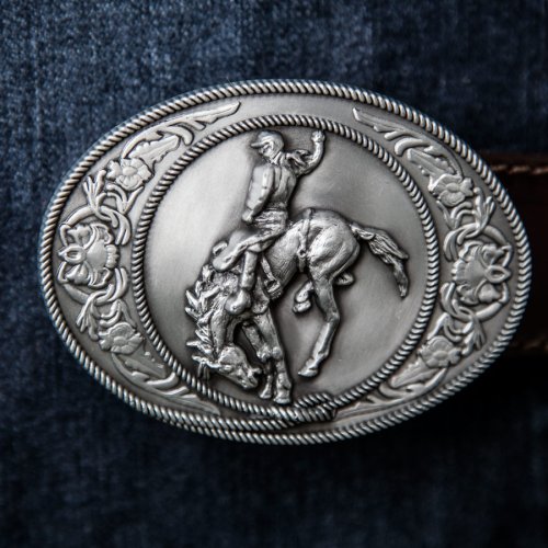 画像クリックで大きく確認できます　Click↓1: ブロンコライダー ベルト バックル/Western Belt Buckle Bronco Rider