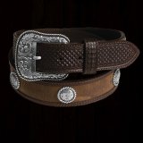 ウエスタン レザー コンチョ ベルト（ブラウン）34/Western Leather Belt（Brown)