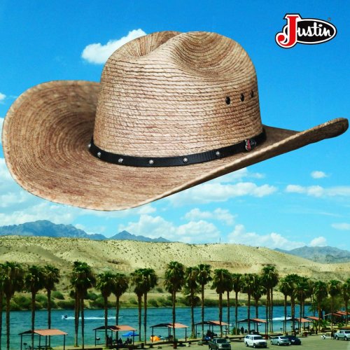 画像クリックで大きく確認できます　Click↓3: ジャスティン パームストロー カウボーイハット（ナチュラル）/Justin Western Straw Hat