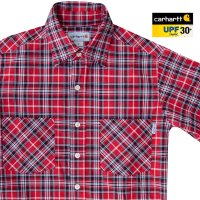 カーハート 半袖シャツ（クリムゾン・ブラック）S/Carhartt Plaid Shortsleeve Shirt(Crimson/Black)