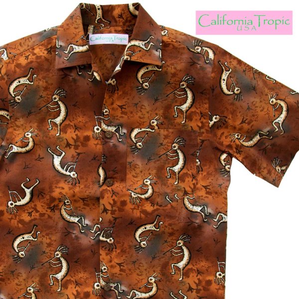 画像1: カリフォルニア トロピック USA キャンプシャツ（ココペリ）/California Tropic Camp Shirt