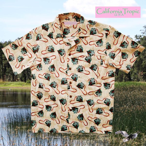 画像1: カリフォルニア トロピック USA キャンプシャツ（カメラファン）/California Tropic Camp Shirt