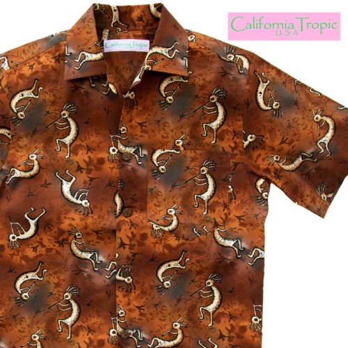 画像クリックで大きく確認できます　Click↓1: カリフォルニア トロピック USA キャンプシャツ（ココペリ）/California Tropic Camp Shirt