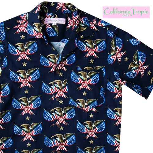 画像クリックで大きく確認できます　Click↓1: カリフォルニア トロピック USA キャンプシャツ（アメリカンイーグル）/California Tropic Camp Shirt