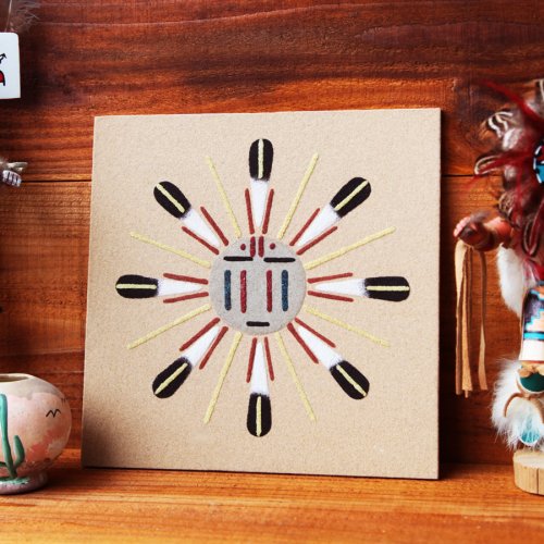 画像クリックで大きく確認できます　Click↓1: アメリカインディアン ナバホ族 サンドペイント 砂絵/Navajo Sandpainting