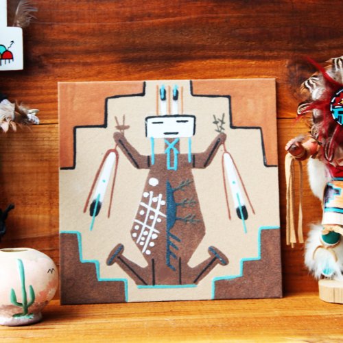 画像クリックで大きく確認できます　Click↓1: アメリカインディアン ナバホ族 サンドペイント 砂絵/Navajo Sandpainting