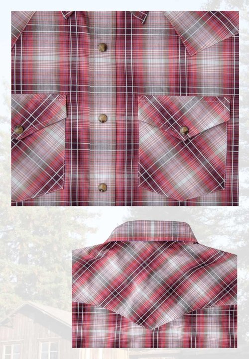 画像クリックで大きく確認できます　Click↓2: ペンドルトン 半袖 ウエスタン シャツ レッドプラッドS/Pendleton Short Sleeve Western Shirt