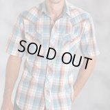 ローパー ウエスタンシャツ（ターコイズ・デニム・ブラウン/半袖）L/Roper Short Sleeve Western Shirt