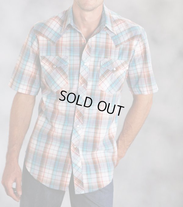 画像2: ローパー ウエスタンシャツ（ターコイズ・デニム・ブラウン/半袖）L/Roper Short Sleeve Western Shirt