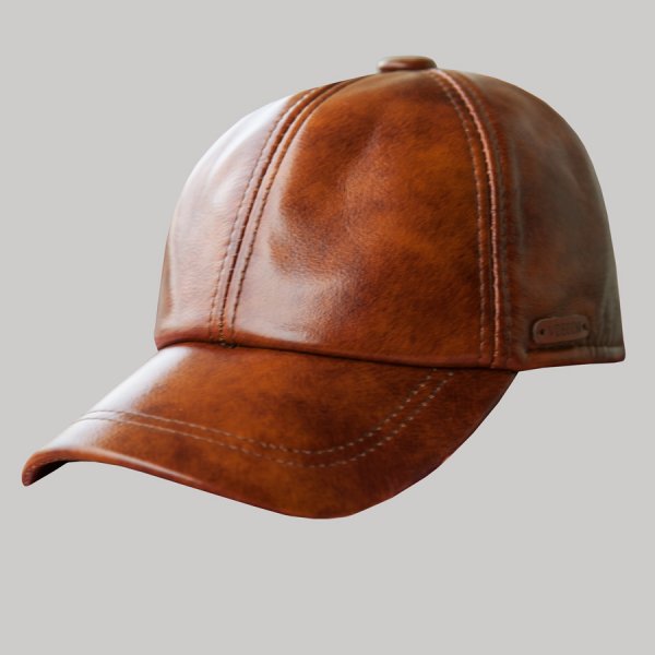 画像1: レザーキャップ（ディストレス ブラウン）/Leather Cap(Distressed Brown)