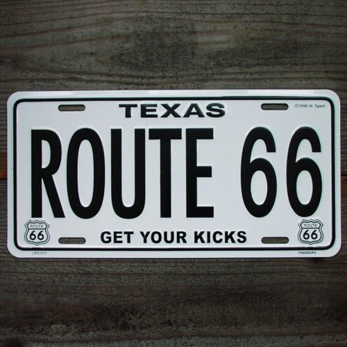 画像クリックで大きく確認できます　Click↓1: ルート66 ライセンスプレート テキサス/Texas Route 66 License Plate