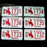 アメリカ ワイオミング州 ナンバープレート・カーライセンスプレート 連番6枚セット/Wyoming License Plates TRUCK