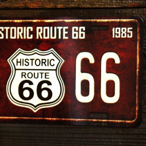 画像クリックで大きく確認できます　Click↓2: ヒストリックルート66 ライセンスプレート（ブラウン）/License Plate Historic Route 66(Brown)