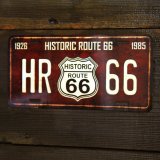 ヒストリックルート66 ライセンスプレート（ブラウン）/License Plate Historic Route 66(Brown)