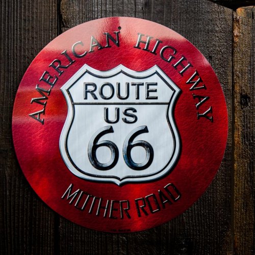 画像クリックで大きく確認できます　Click↓1: ルート66 アメリカン ハイウェイ メタルサイン/Metal Sign Route 66 AMERICAN HIGHWAY