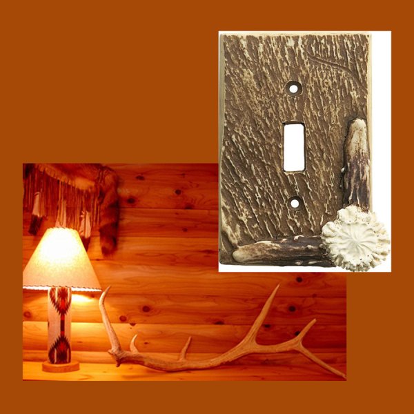 画像1: 鹿の角 スイッチプレート アメリカ 仕様品 1口/Electrical Cover(Single)