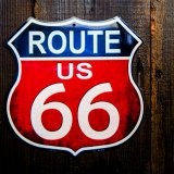 アメリカン ハイウェイ ルート66 メタルサイン/Metal Sign Route 66