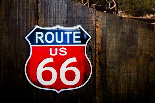 画像クリックで大きく確認できます　Click↓2: アメリカン ハイウェイ ルート66 メタルサイン/Metal Sign Route 66