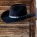 画像1: スタッズ ブラックハットバンド シェイパブルブリム ウール ウエスタンハット（ブラック）/Western Wool Hat(Black) (1)