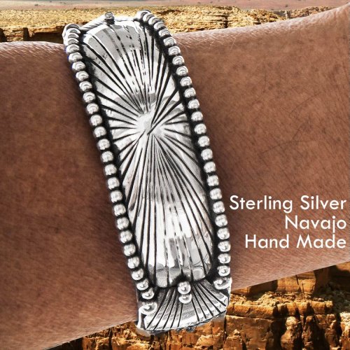 画像クリックで大きく確認できます　Click↓1: アメリカインディアン ナバホ族 スターリングシルバー ハンドメイド ブレスレット/Navajo Sterling Silver Bracelet