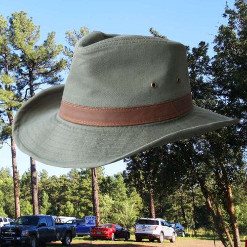 画像クリックで大きく確認できます　Click↓1: DPC ドーフマン パシフィック UPF50+ アウトドア ハット（オリーブ）L/Dorfman Pacific Cotton Outback Hat(Olive)
