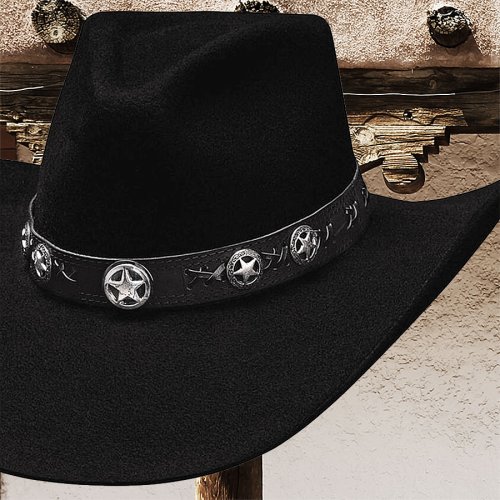 画像クリックで大きく確認できます　Click↓1: ファイブスター ウール カウボーイ ハット（ブラック）/Western Wool Felt Hat(Black)